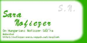 sara noficzer business card